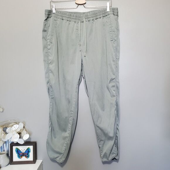 J. Jill Pants Petite Size Large Green Pull On Lyocell Blend Elastic Waist Casual - Picture 1 of 9